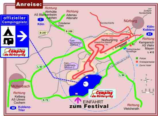 Anreise zum Campingplatz am Nrburgring